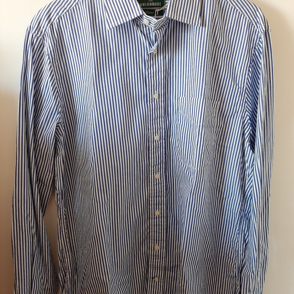 NWT 16.5 Gitman Vintage Unionmade Banker Stripe